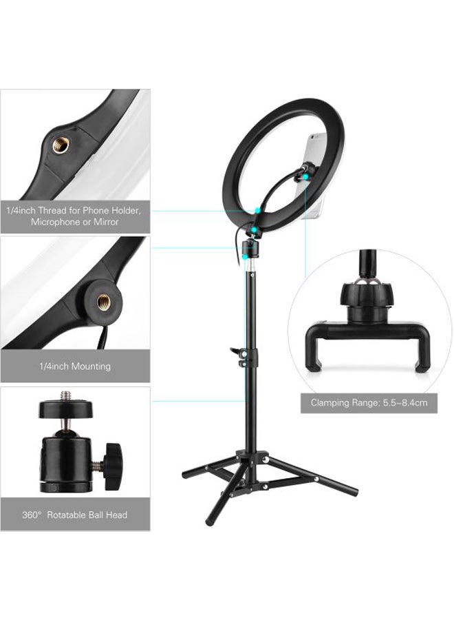 ANDOER LED Ring Light Ball Head Tripod Remote Shutter with Phone Holder White/Black  - Image 3
