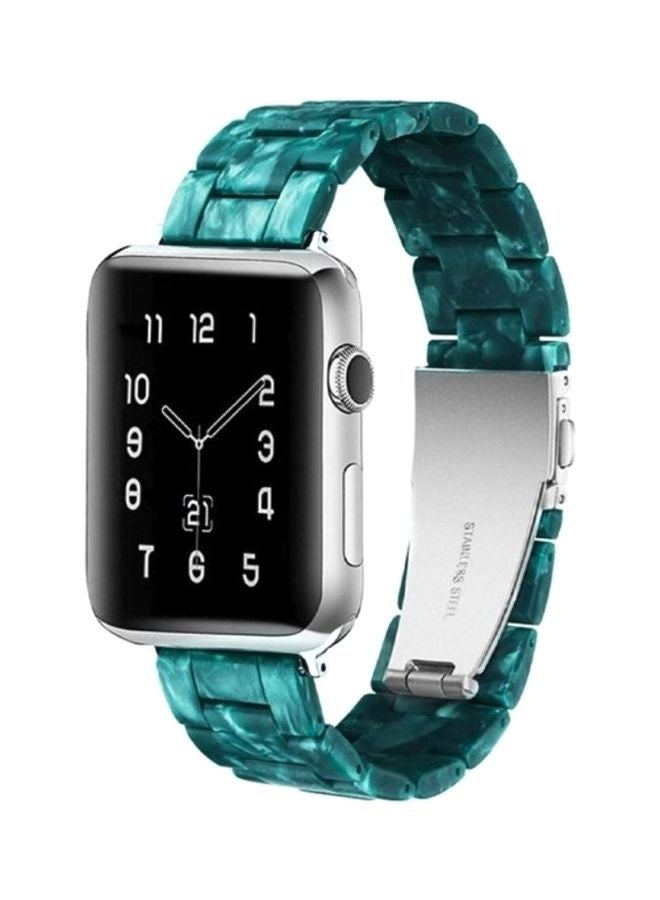 MARGOUN - Marble Resin Bracelet Band For Apple Watch SE Series 42/44mm Green - Image 1