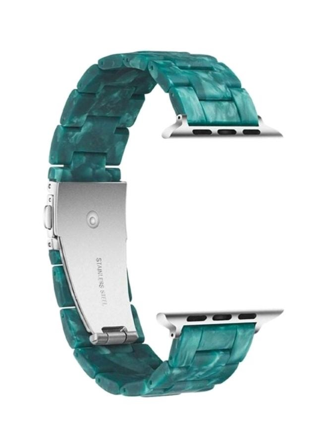 MARGOUN - Marble Resin Bracelet Band For Apple Watch SE Series 42/44mm Green - Image 1
