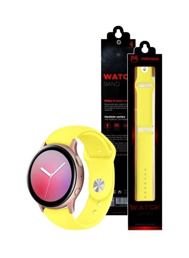 مارجون سوار سيليكون بديل لسلسلة ساعات سامسونج جالاكسي أكتيف - مقاس 40/44 مم أصفر - Image 1