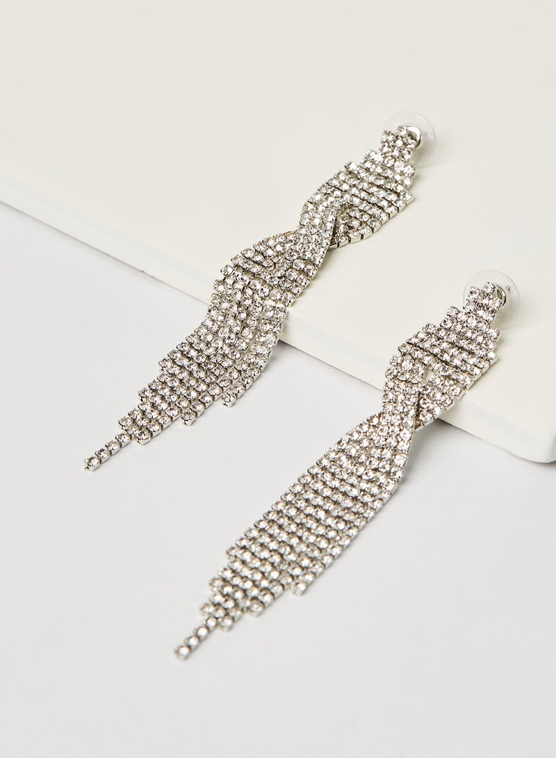 Reserved Rhinestone Dangle Earrings - Image 3