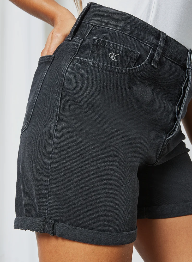 Calvin Klein Jeans 90s Denim Mom Shorts Black