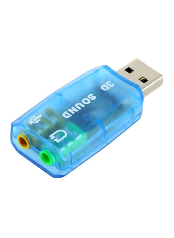 أليش مقبس 5.1 USB إلى 3.5 مم لسماعة الرأس والميكروفون أزرق  - Image 4