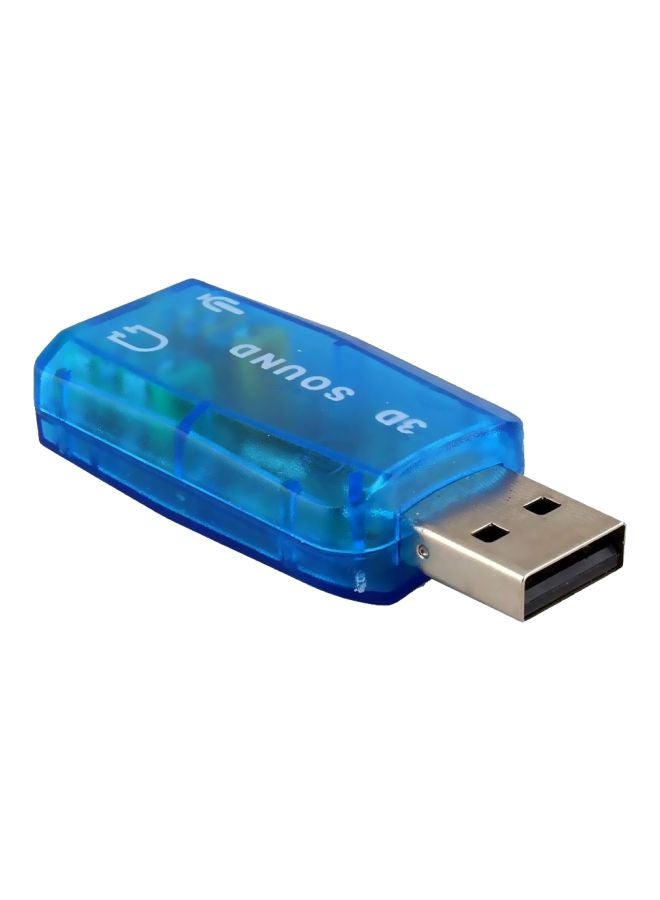 أليش مقبس 5.1 USB إلى 3.5 مم لسماعة الرأس والميكروفون أزرق  - Image 2