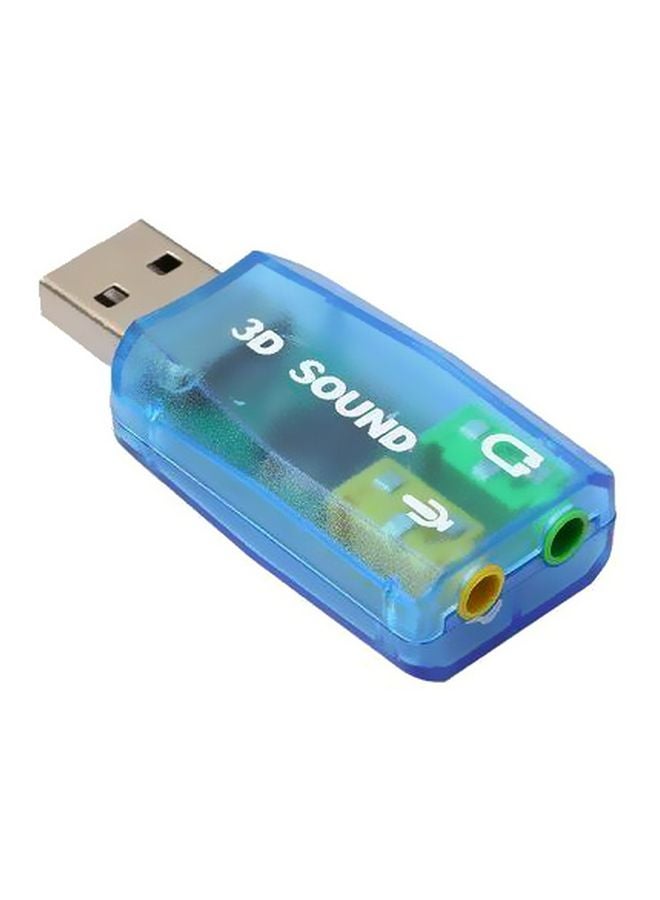 أليش مقبس 5.1 USB إلى 3.5 مم لسماعة الرأس والميكروفون أزرق  - Image 3