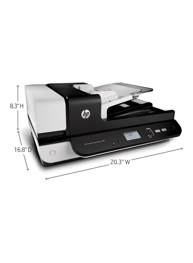HP ScanJet Enterprise Flow 7500 Flatbed Scanner White/Black - Image 4