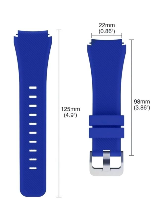 MARGOUN Replacement Silicone Band For Samsung Galaxy Gear S3 Classic/Gear S3 Frontier/Huawei GT/GT2 46mm Blue - Image 4
