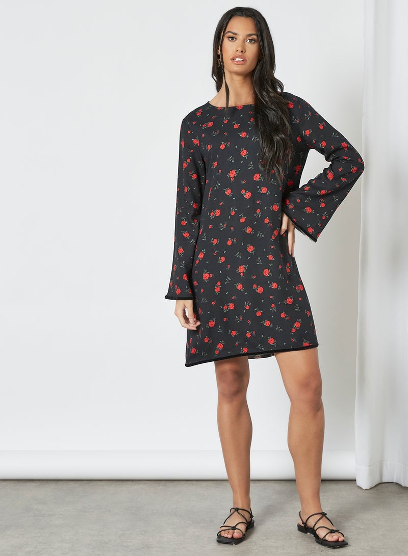 Aila Casual Polka Dot Pattern Dress Black  - Image 2
