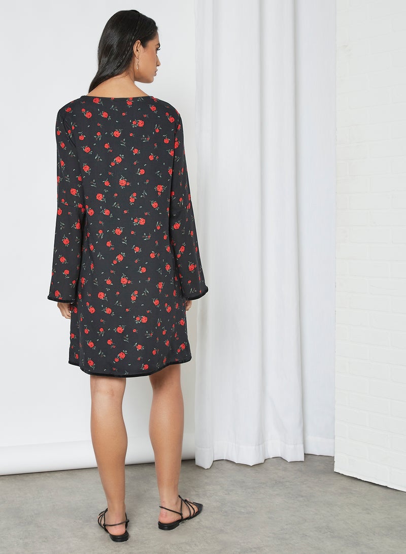 Aila Casual Polka Dot Pattern Dress Black  - Image 4