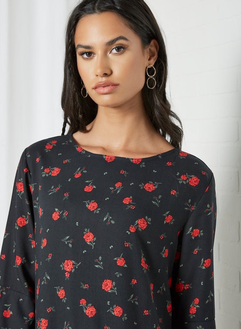 Aila Casual Polka Dot Pattern Dress Black  - Image 3