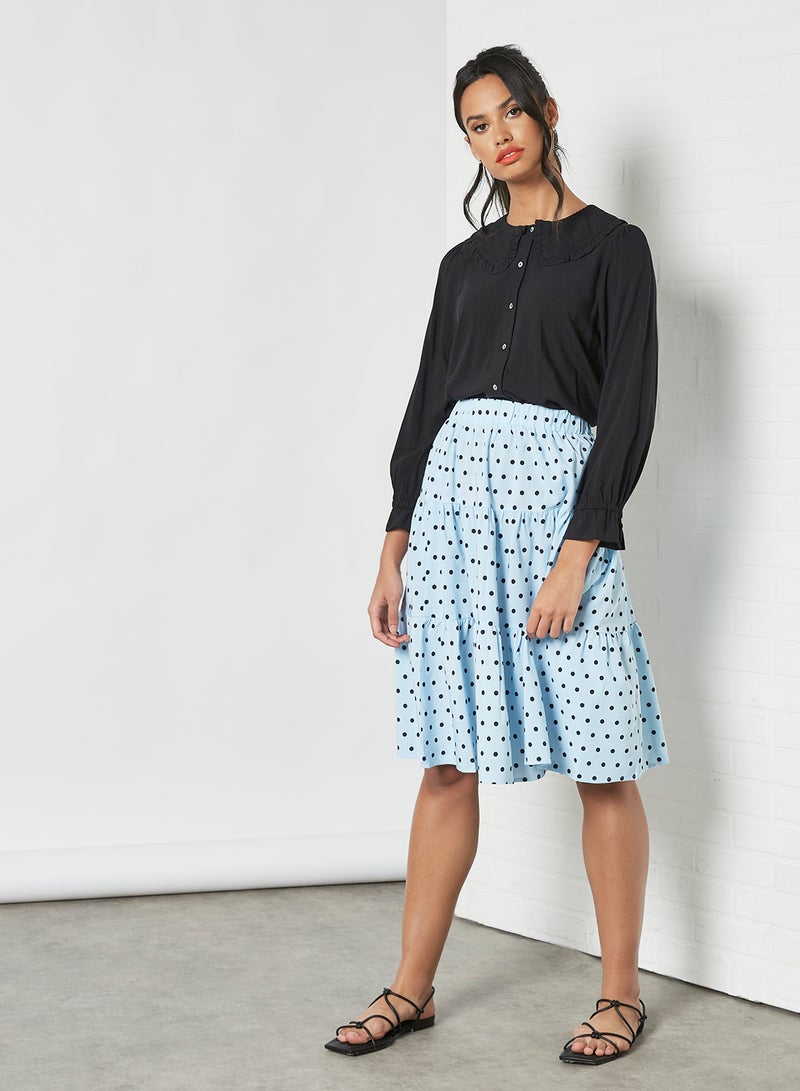 Aila Stylish Casual Skirt Blue/Black  - Image 3
