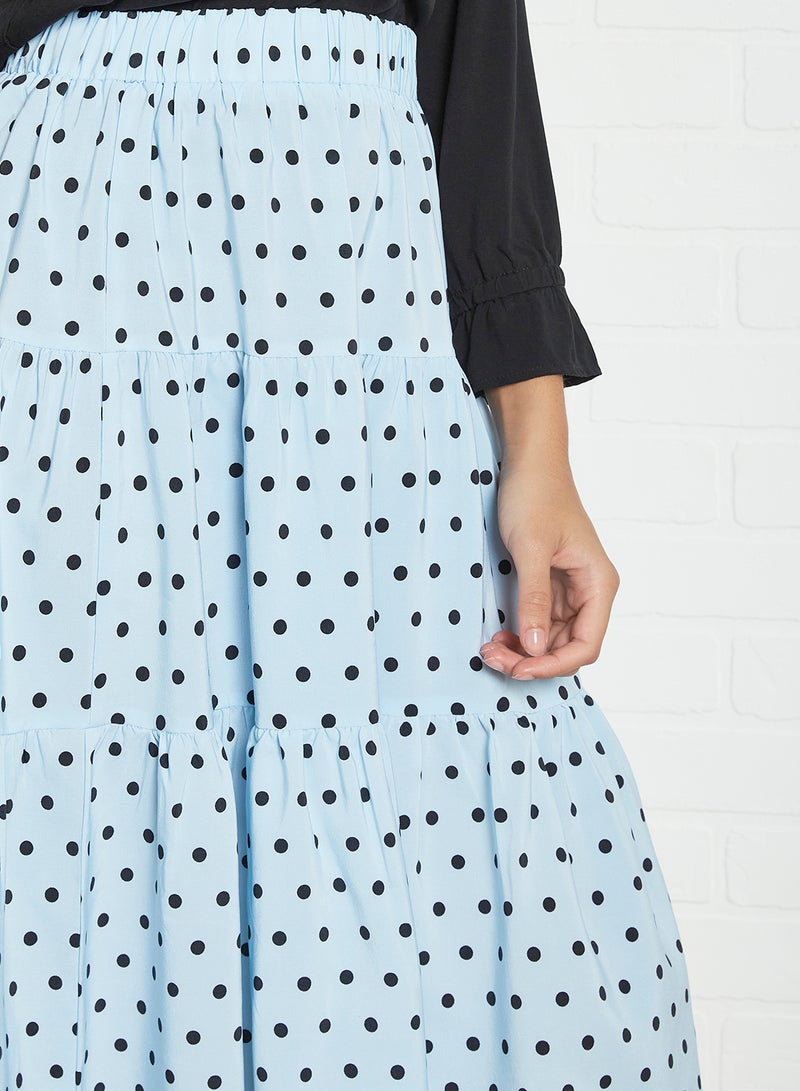 Aila Stylish Casual Skirt Blue/Black  - Image 4