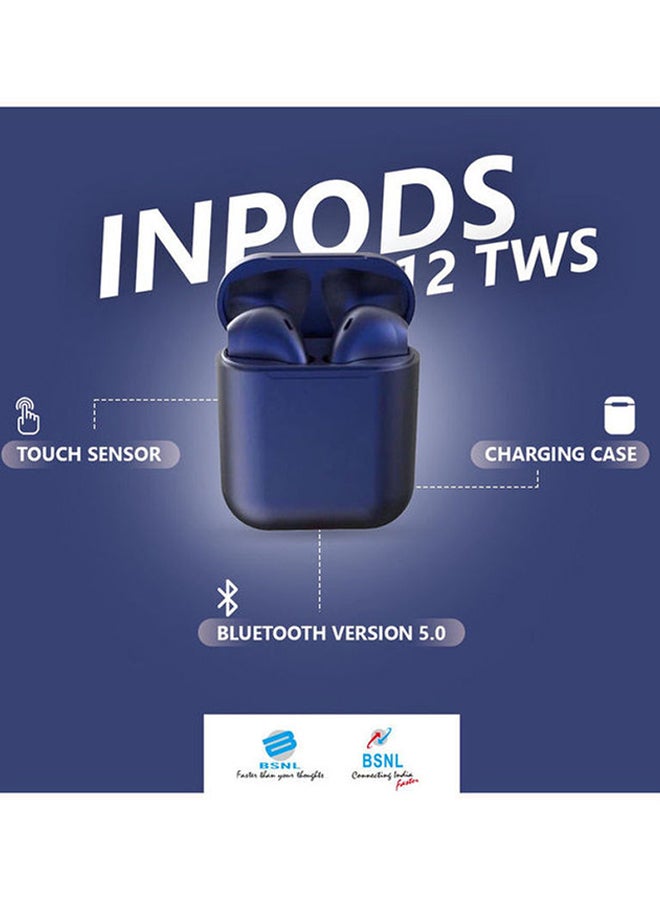 BSNL - inPods 12 Bluetooth In-Ear Earphones With Charging Case Dark Blue - Image 1