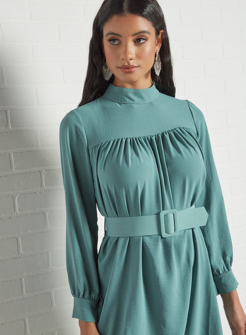 MELA LONDON High Neck Belted Dress Mint - Image 4