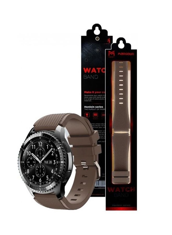 MARGOUN Replacement Silicone Band For Samsung Galaxy Gear S3 Classic/Gear S3 Frontier/Huawei GT/GT2 46mm Brown - Image 2