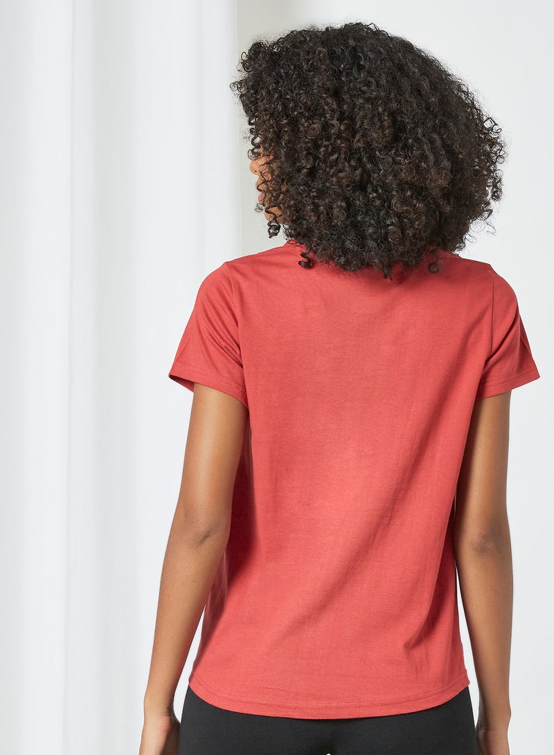 ABOF Strong Fragile Printed Regular Fit Crew Neck T-Shirt Red - Image 2