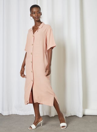 Button Down Midi Dress Pink - v1622344998/N45963139V_1