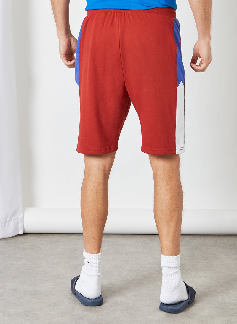 ABOF - Contrast Stripe Detail Elastic Waistband Drawstring Shorts Apple Red - Image 1