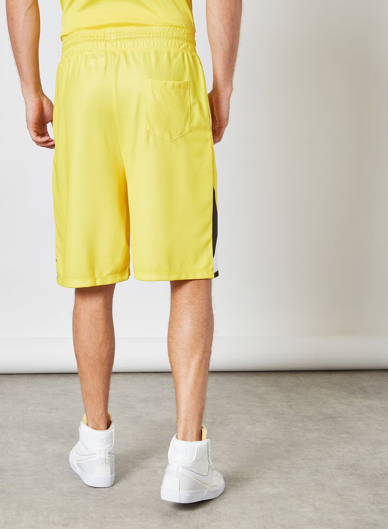 ABOF - Printed Elastic Waistband Drawstring Mid-Rise Shorts Banana Yellow - Image 1
