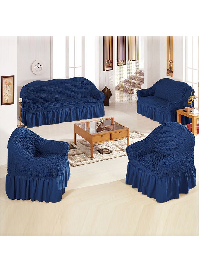 Arabest 4-Piece Sofa Cover Set Dark Blue 