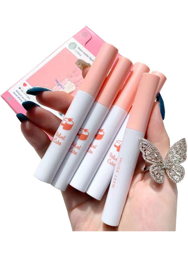 فليلي مجموعة ملمع شفاه سائل غير لامع من 5 قطع وردي - Image 3