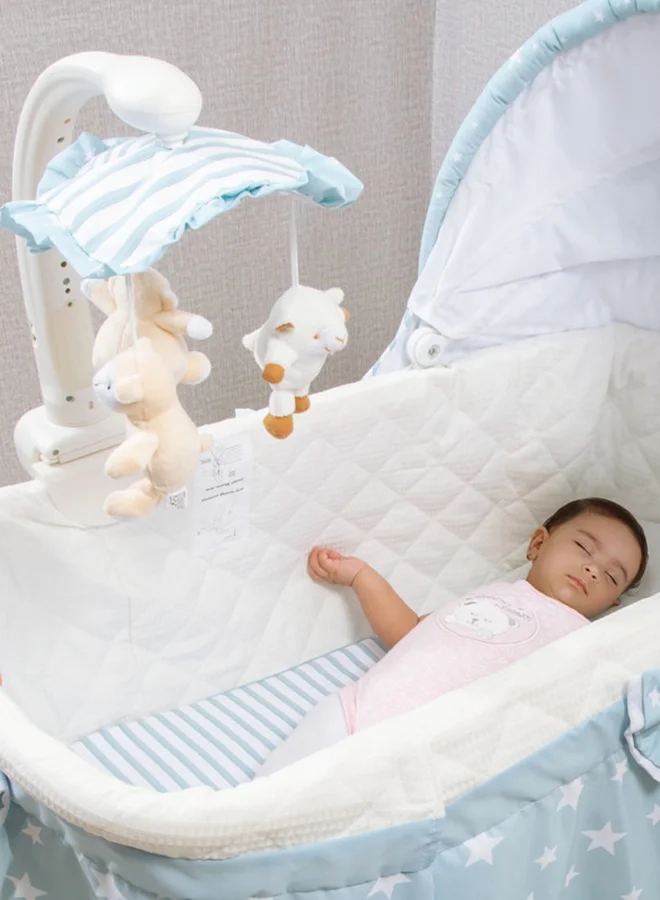 Moon 4-In-1 Convertible Soffy Baby Craddle Blue