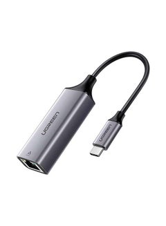 محول للتحويل من منفذ USB-C إلى منفذ إيثرنت بسرغة جيجابت رمادي