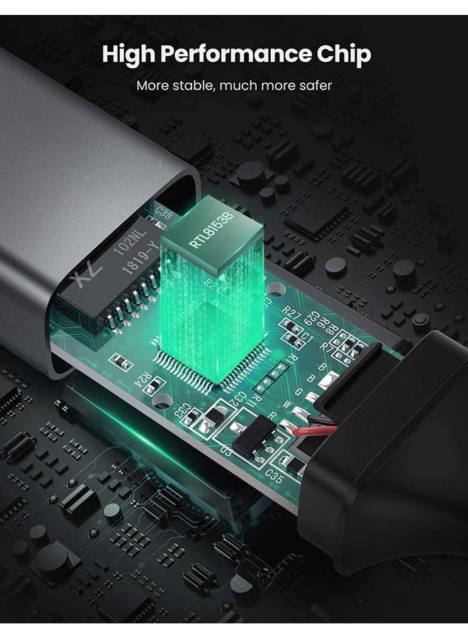 يو جرين - محول للتحويل من منفذ USB-C إلى منفذ إيثرنت بسرغة جيجابت رمادي - Image 1