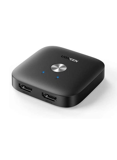 2 In 1 Out HDMI Switch Support 4K@60HZ, HDR, 3D, HDCP for TV Box PS4, XBOX, Laptop, PC HDTV Projector, Display Monitor etc black
