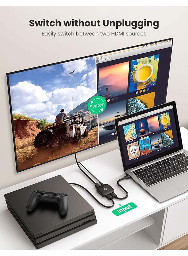 يو جرين - محول HDMI خارجي 2 في 1 يدعم دقة 4K عند 60 هرتز وتقنية HDR و3D وHDCP لأجهزة تي في بوكس وبلايستيشن 4 وإكس بوكس واللابتوب وجهاز البروجيكتور HDTV لجهاز الكمبيوتر وأجهزة العرض وما إلى ذلك أسود - Image 1