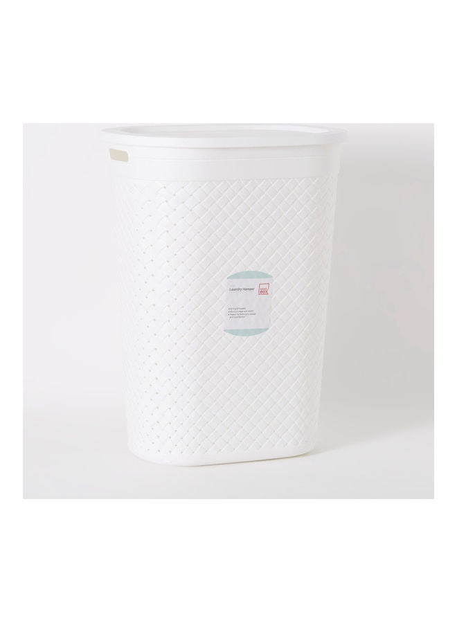 Home Box Tidy Laundry Hamper with Lid White 60 x 46cm  - Image 5