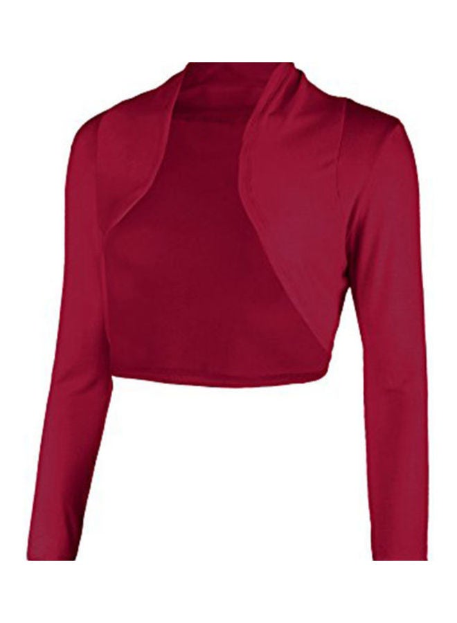 Generic - Solid Color Long Sleeve Women's Shrugs Short Coat Slim Fit Small Cardigan Top Pink - Image 1