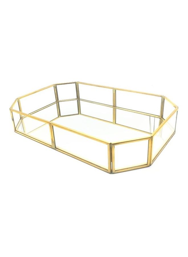 إيست ليدي صينية تقديم صغيرة وأنيقة من المعدن والزجاج ذهبي/شفاف 20 x 14 x 5سم  - Image 3