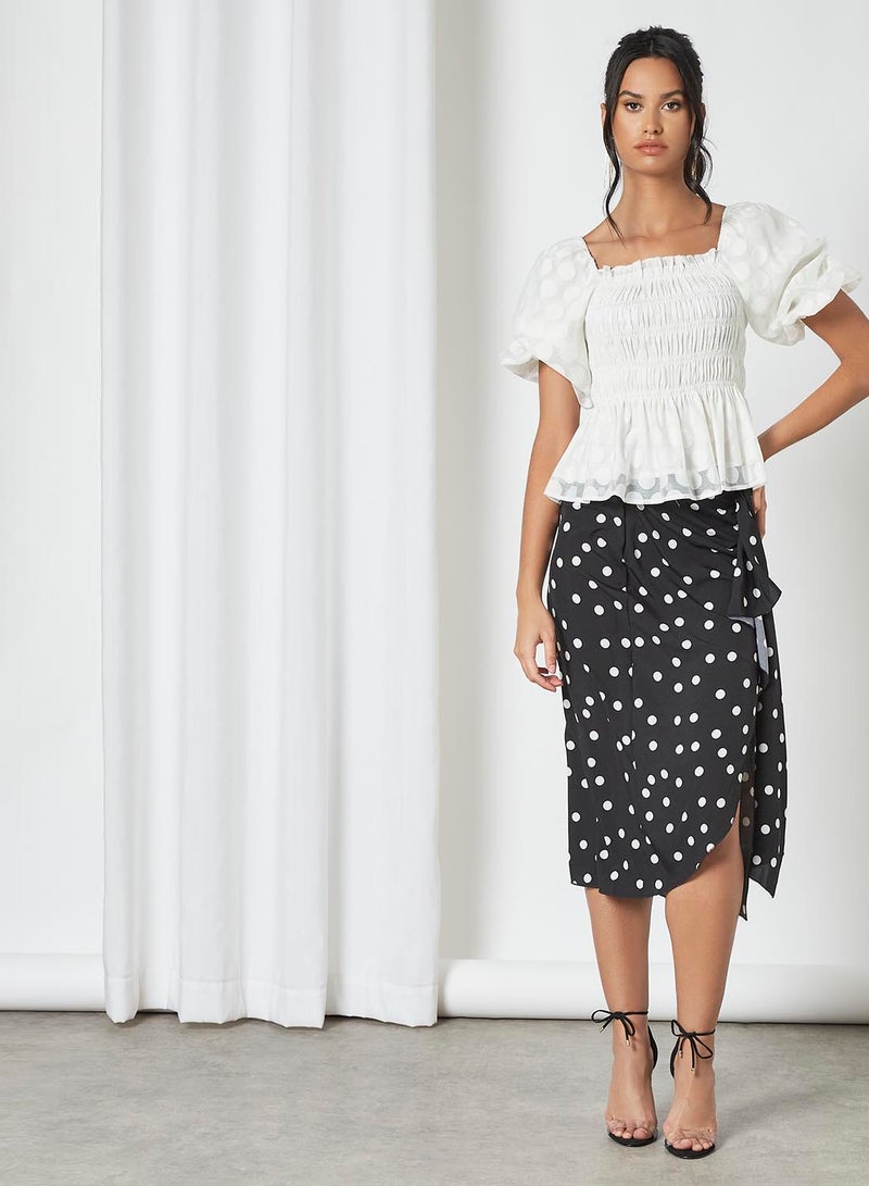Aila Stylish Casual Skirt Black/White  - Image 3