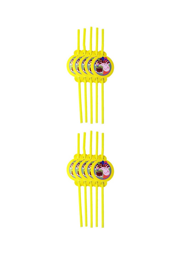 Tamona 10-Piece Peppa Pig Straws