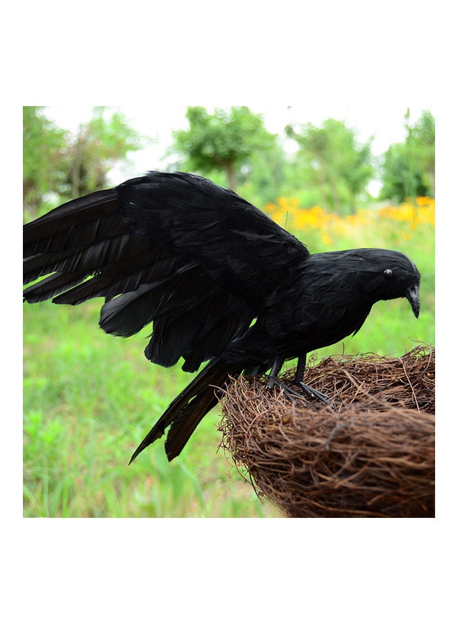 Generic - Simulation Artificial Feathered Crow Bird Ornament - Image 1