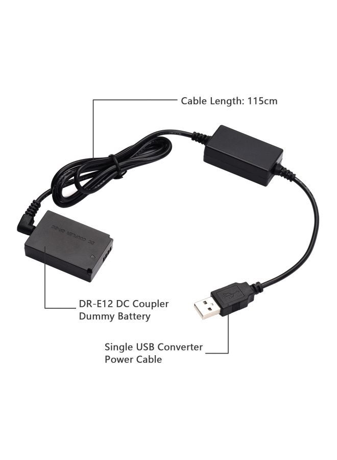 DC Coupler Dummy Battery With USB DC Converter Power Cable Black - v1622358400/N46367382A_4