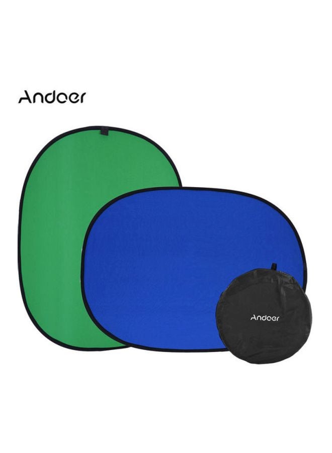 ANDOER 1.5x2.0m Collapsible Nylon Blue&green (2in1) Backdrop Background Panel For Photo & Video Studio Photography 1.5x2meter Green/Black/Blue  - Image 2