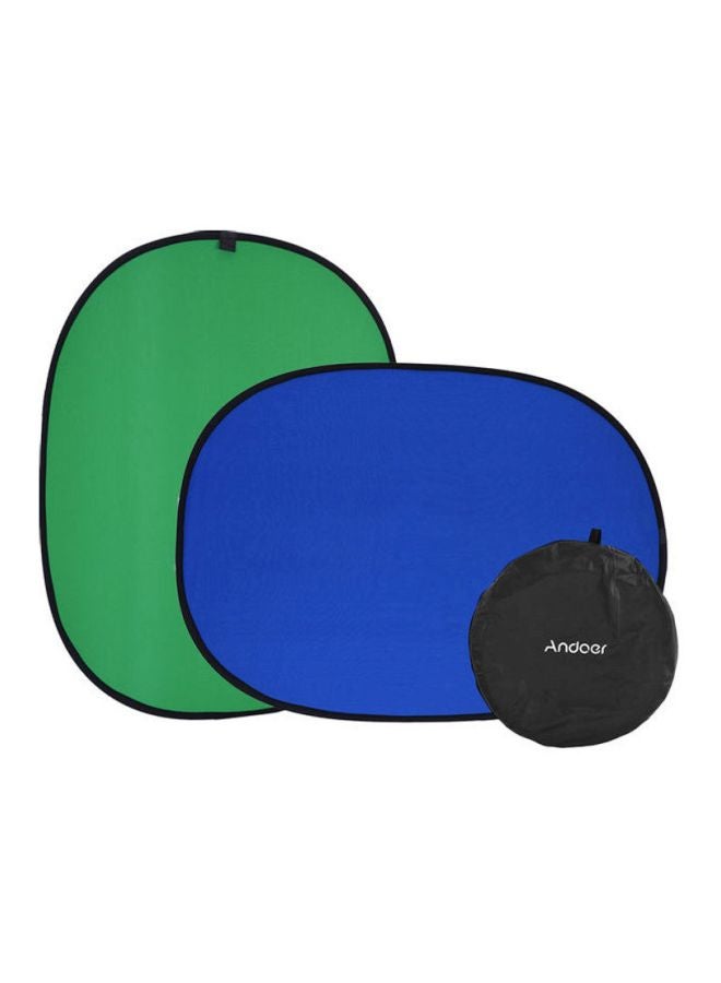 ANDOER 1.5x2.0m Collapsible Nylon Blue&green (2in1) Backdrop Background Panel For Photo & Video Studio Photography 1.5x2meter Green/Black/Blue  - Image 1