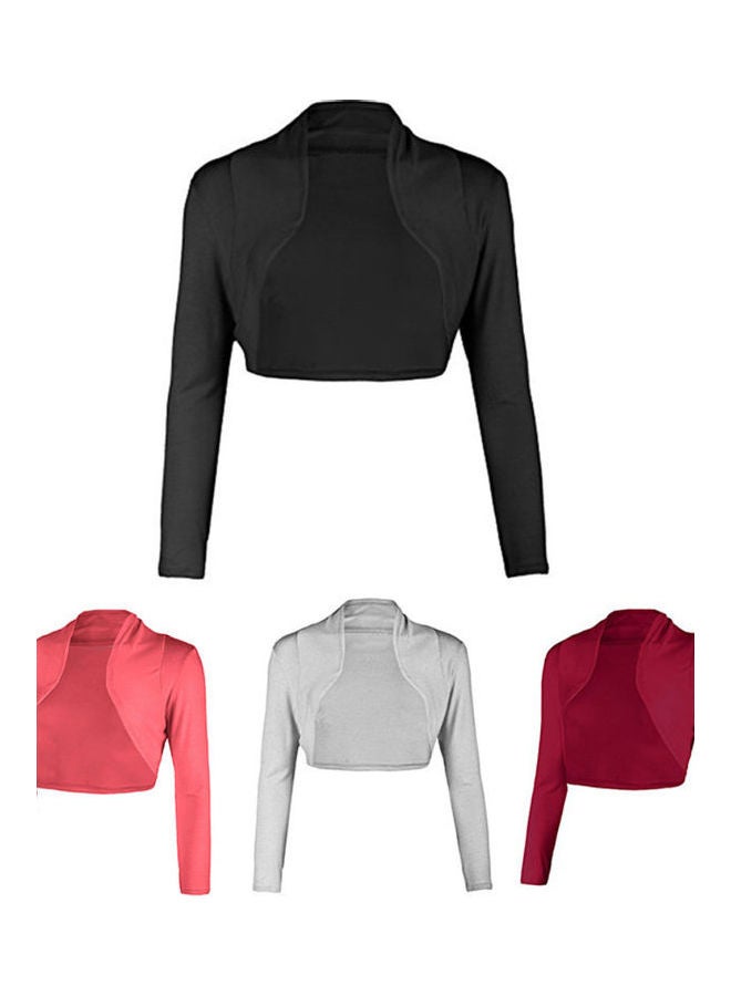 Generic - Solid Color Long Sleeve Women's Shrugs Short Coat Slim Fit Small Cardigan Top Dark Gray - Image 1
