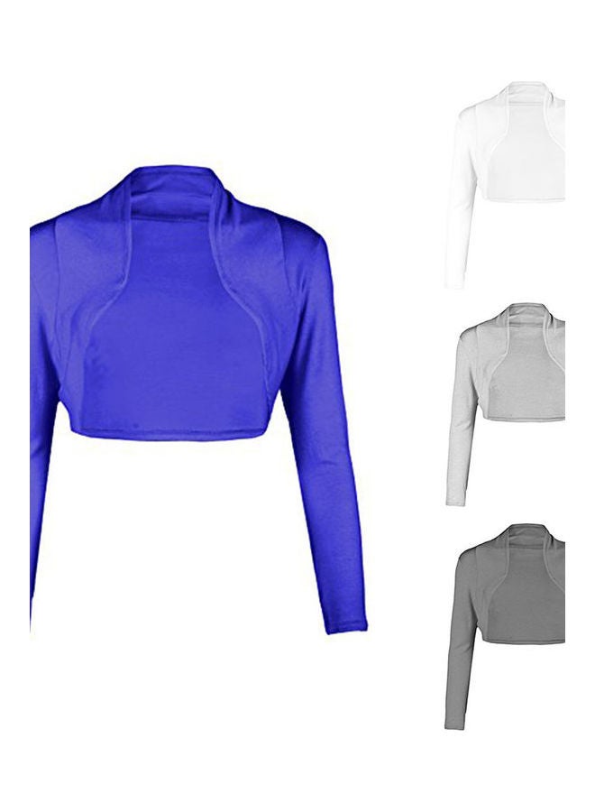 Generic - Solid Color Long Sleeve Women's Shrugs Short Coat Slim Fit Small Cardigan Top Dark Gray - Image 1