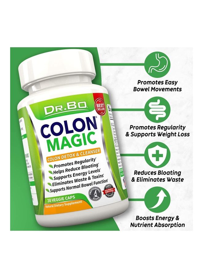 دكتور بو مكمل غذائي عضوي كولون ماجيك 30 كبسولة نباتية - Image 2