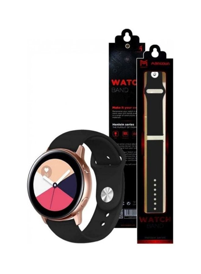 مارجون سوار بديل من السيليكون لساعة سامسونج جالاكسي أكتيف/أكتيف 2 مقاس 40/44 مم أسود - Image 1