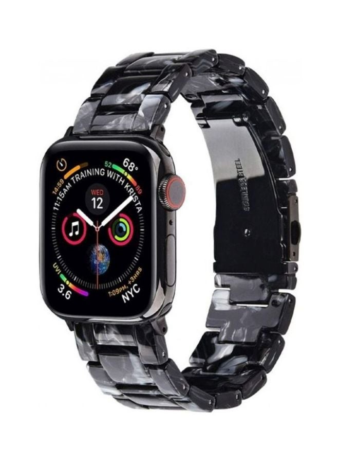 MARGOUN - Marble Resin Bracelet Band For Apple Watch SE Series 42/44mm Black/White - Image 1