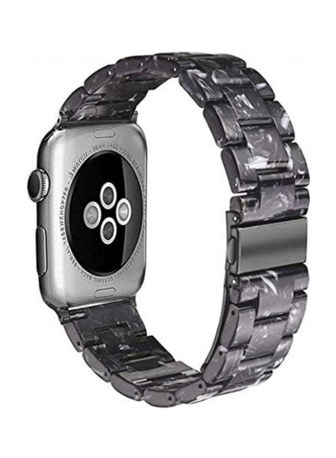 MARGOUN - Marble Resin Bracelet Band For Apple Watch SE Series 42/44mm Black/White - Image 1