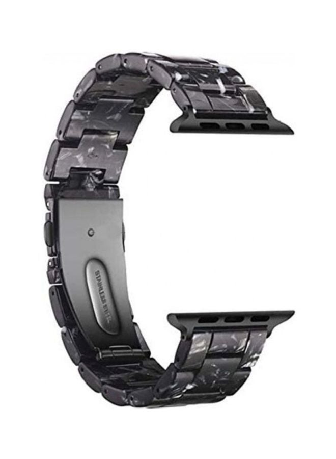 MARGOUN - Marble Resin Bracelet Band For Apple Watch SE Series 42/44mm Black/White - Image 1