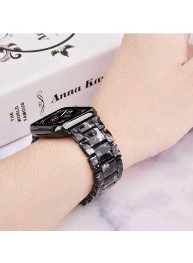 MARGOUN - Marble Resin Bracelet Band For Apple Watch SE Series 42/44mm Black/White - Image 1