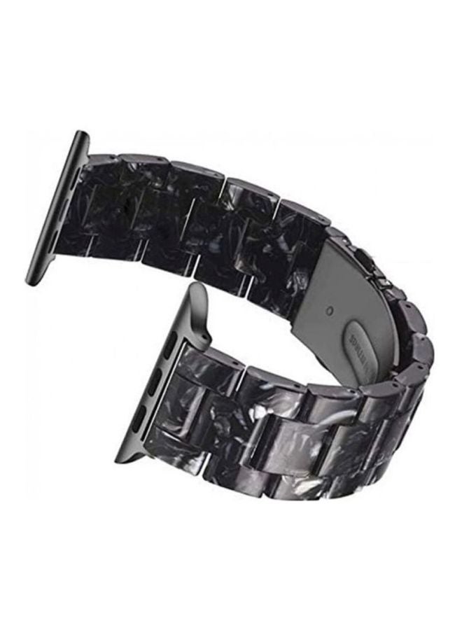 MARGOUN - Marble Resin Bracelet Band For Apple Watch SE Series 42/44mm Black/White - Image 1