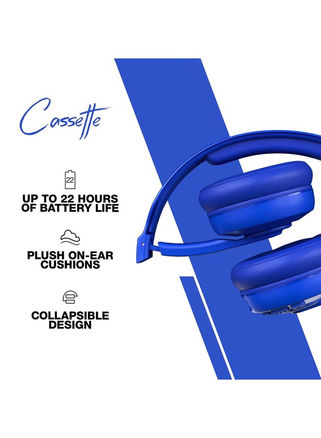 Skullcandy - Cassette Wireless On-Ear Headphones With Microphone Cobalt Blue - Image 1