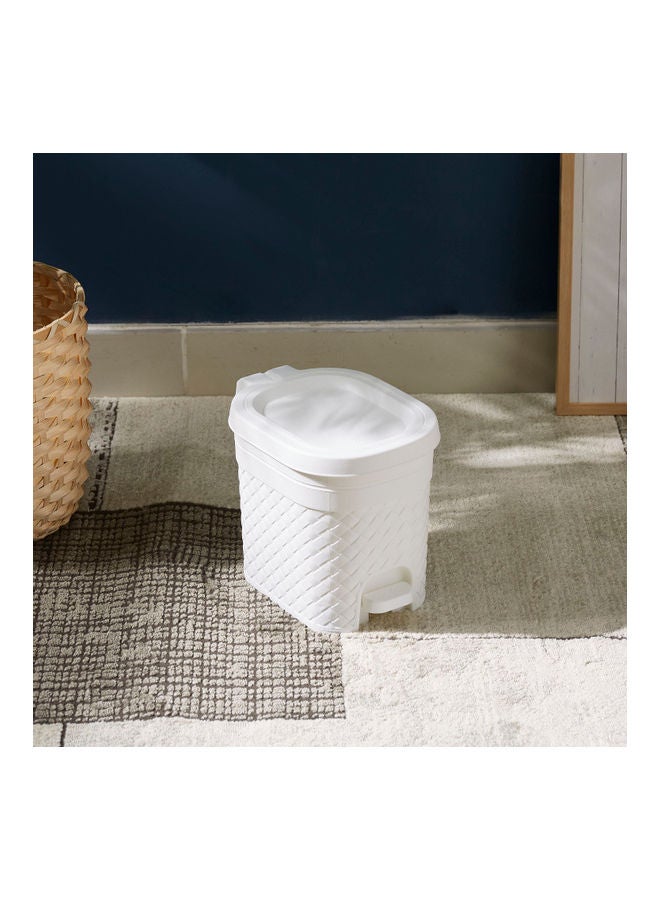 Home Box - High Quality Sturdy And Durable Environmentally Friendly Long Lasting Tidy Pedal Dustbin With Lid White 20 x 17cm - Image 1